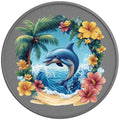 TROPICAL DOLPHIN SILVER CARBON FIBER TIRE COVER