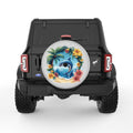 TROPICAL DOLPHIN SILVER CARBON FIBER TIRE COVER