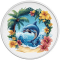 TROPICAL DOLPHIN WHITE TIRE COVER