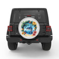 TROPICAL DOLPHIN BLACK TIRE COVER