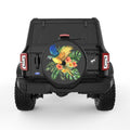TROPICAL PARROT BLACK TIRE COVER