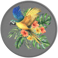 TROPICAL PARROT SILVER CARBON FIBER TIRE COVER