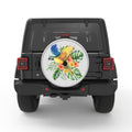 TROPICAL PARROT SILVER CARBON FIBER TIRE COVER