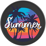 TROPICAL SUMMER SUNSET BLACK CARBON FIBER TIRE COVER