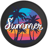 TROPICAL SUMMER SUNSET BLACK TIRE COVER