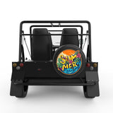 TROPICAL SUMMER VIBES BLACK CARBON FIBER TIRE COVER FOR MOKE