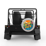 TROPICAL SUMMER VIBES SILVER CARBON FIBER TIRE COVER FOR MOKE