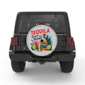 TEQUILA IS CHEAPER THAN THERAPY WHITE TIRE COVER