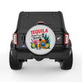 TEQUILA IS CHEAPER THAN THERAPY SILVER CARBON FIBER TIRE COVER