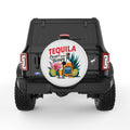 TEQUILA IS CHEAPER THAN THERAPY PEARL  WHITE CARBON FIBER TIRE COVER