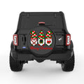THREE CHRISTMAS GNOMES BLACK TIRE COVER