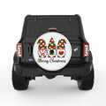 THREE CHRISTMAS GNOMES WHITE TIRE COVER