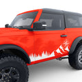 TREES MOUNTAINS COMPASS BODY GRAPHIC DECAL FITS 2021+ FORD BRONCO 2 DOOR