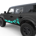 TREES MOUNTAINS COMPASS DOOR DECAL FITS 2021+ FORD BRONCO 4 DOOR