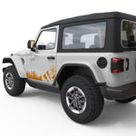 TREES MOUNTAINS COMPASS DOOR DECAL FITS 2018+ JEEP WRANGLER 2 DOOR JLU