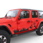 TREES MOUNTAINS COMPASS BODY GRAPHIC DECAL FITS 2018+ JEEP WRANGLER 4 DOOR JLU