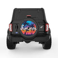 TROPICAL SUMMER SUNSET BLACK TIRE COVER