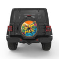 TROPICAL SUMMER VIBES BLACK CARBON FIBER TIRE COVER
