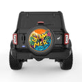 TROPICAL SUMMER VIBES BLACK CARBON FIBER TIRE COVER