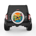 TROPICAL SUMMER VIBES SILVER CARBON FIBER TIRE COVER