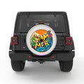 TROPICAL SUMMER VIBES SILVER CARBON FIBER TIRE COVER