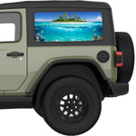 UNDERWATER ISLAND QUARTER WINDOW DECAL FITS 2018+ JEEP WRANGLER 2 DOOR HARD TOP JL