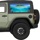 UNDERWATER ISLAND QUARTER WINDOW DECAL FITS 2018+ JEEP WRANGLER 2 DOOR HARD TOP JL