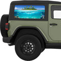 UNDERWATER ISLAND QUARTER WINDOW DECAL FITS 2011-2018 JEEP WRANGLER 2 DOOR HARD TOP JK