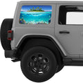 UNDERWATER ISLAND QUARTER WINDOW DECAL FITS 2011-2018 JEEP WRANGLER 4 DOOR HARD TOP JKU