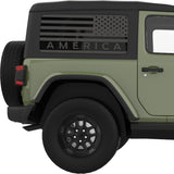 UNITED STATES OF AMERICA QUARTER WINDOW DECAL FITS 2011-2018 JEEP WRANGLER 2 DOOR HARD TOP JK