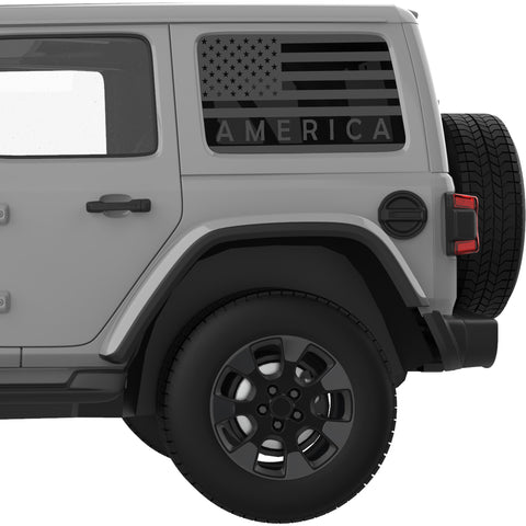 UNITED STATES OF AMERICA QUARTER WINDOW DECAL FITS 2018+ JEEP WRANGLER 4 DOOR HARD TOP JLU