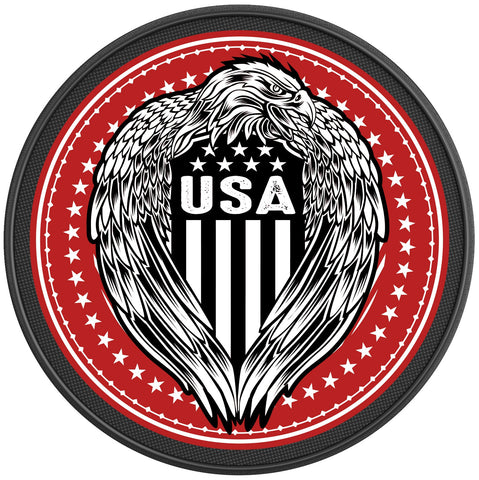 USA AMERICAN BALD EAGLE PEARL  WHITE CARBON FIBER TIRE COVER