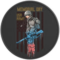 USA ARMY MEMORIAL DAY PEARL  WHITE CARBON FIBER TIRE COVER
