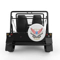 USA FLAG BALD EAGLE WHITE TIRE COVER FOR MOKE