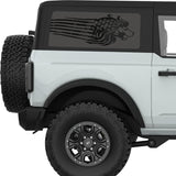 USA LION QUARTER WINDOW DECAL FITS 2021+ FORD BRONCO 2 DOOR HARD TOP