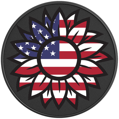 USA SUNFLOWER PEARL  WHITE CARBON FIBER TIRE COVER
