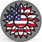 USA SUNFLOWER SILVER CARBON FIBER TIRE COVER