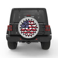 USA SUNFLOWER WHITE TIRE COVER