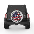 USA SUNFLOWER SILVER CARBON FIBER TIRE COVER