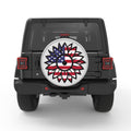 USA SUNFLOWER SILVER CARBON FIBER TIRE COVER