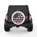USA SUNFLOWER WHITE TIRE COVER