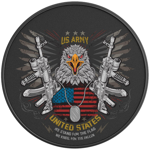 US ARMY AMERICAN FLAG PEARL  WHITE CARBON FIBER TIRE COVER