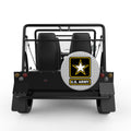US ARMY LOGO SILVER CARBON FIBER TIRE COVER FOR MOKE
