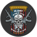 US ARMY SKULL AND GUNS BLACK CARBON FIBER TIRE COVER