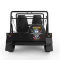US ARMY SKULL AND GUNS BLACK CARBON FIBER TIRE COVER FOR MOKE