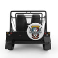 US ARMY SKULL AND GUNS WHITE CARBON FIBER TIRE COVER FOR MOKE