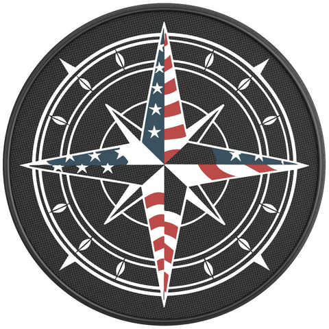 US FLAG COMPASS PEARL  WHITE CARBON FIBER TIRE COVER