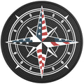 US FLAG COMPASS BLACK TIRE COVER