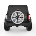 US FLAG COMPASS SILVER CARBON FIBER TIRE COVER