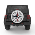 US FLAG COMPASS SILVER CARBON FIBER TIRE COVER